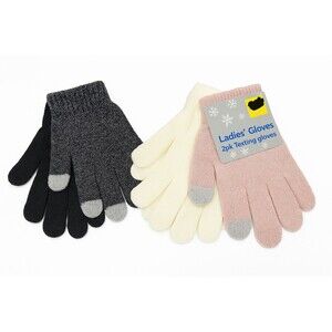 Ladies' Gloves 2 pack Texting Gloves Assorted Colors Acrylic Polyester Spandex